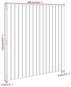 Cabeceira de parede 108x3x110 cm madeira de pinho maciça