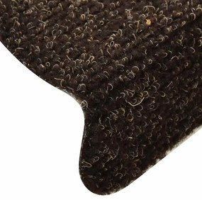Tapetes de escada adesivos 30 pcs 56x17x3 cm castanho-escuro