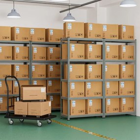 Estante de armazenamento 5 prateleiras (1 unidade) Carga até 875 kg Estantes de aço ajustáveis em altura para garagem Oficina 90x40,5x180,5cm Cinzenta