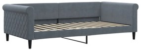 Sofá-cama c/ gavetão/colchões 100x200 cm veludo cinzento-escuro