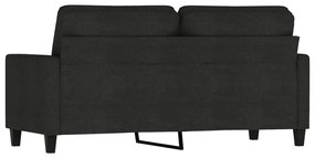 Sofá de 2 lugares tecido 140 cm preto