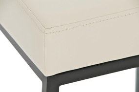 Banco de bar Montreal em couro sintético e com estrutura preta 37 x 83 x 37 cm Creme