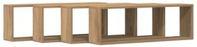 Prateleiras de parede vidaXL 4 pcs Carvalho Artesanal 80x15x26 cm Made