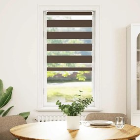 Estore de rolo 60 x 120 cm, linhas de zebra / Café