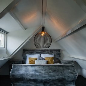 Candeeiro de suspensão redondo design preto 50 cm - Dos