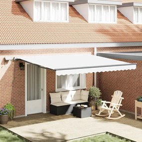 Toldo Retrátil Manual vidaXL com LED Branco 400x300 cm