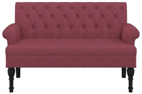 Banco com encosto 120x62x75,5 cm tecido vermelho tinto