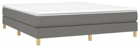 Estrutura de cama sem colchão 180x200 cm tecido cinzento-escuro