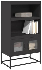 vidaXL Aparador alto 68x39x123 cm aço preto