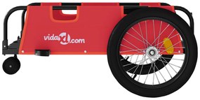 Reboque bicicleta tecido oxford/ferro vermelho/preto