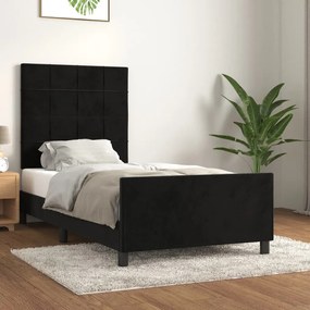 vidaXL Estrutura de cama sem colchão 100x200 cm veludo preto