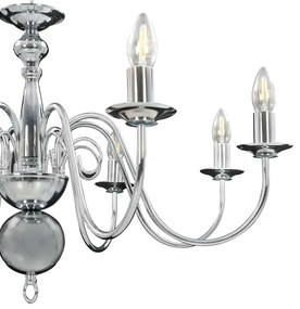 Lustre de 8 lâmpadas E14 prateado