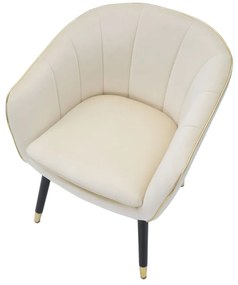 POLTRONA PARIS 62X58X78 CM CREME E DOURADO