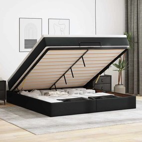vidaXL Estrutura de cama otomana com colchão 160x200 cm preta