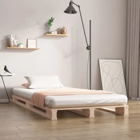 vidaXL Cama de paletes pinho maciço 90x200 cm