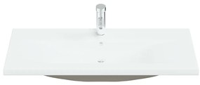 Lavatório embutido c/ torneira 101x39x18 cm cerâmica branco