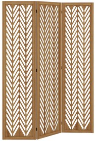 HOMCOM Biombo de 3 Painéis Dobrável 120x1,7x170 cm Separador de Ambientes de Madeira com Padrões Geométricos Madeira