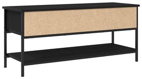 Cabide de TV vidaXL Preto Carvalho 100x35x45 cm Madeira de Engenharia