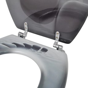 Assentos de sanita com tampas 2 pcs MDF pedras
