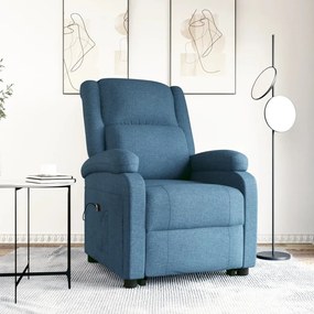 vidaXL Poltrona elevatória tecido azul