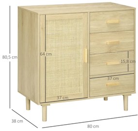 Aparador Vici em Vime de 80 cm - Design Natura