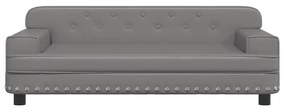 Sofá infantil 90x53x30 cm couro artificial cinzento