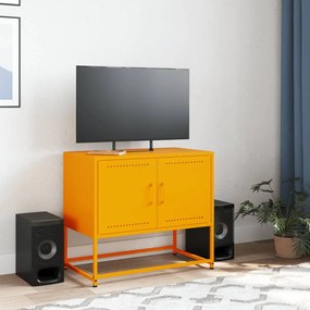 Móvel de TV 68,5x39x60,5 cm aço amarelo mostarda