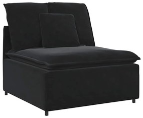 Sofá modular com almofadas preto
