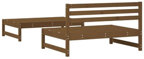 2 pcs conjunto lounge de jardim pinho maciço castanho-mel