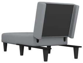 Chaise longue tecido cinzento-claro