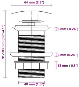 Lavatório torneira válvula click-clack vidro temperado castanho