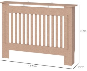 Cobertura Radiador Moderna de MDF com Prateleira Superior para Sala de Estar Dormitório Escritório 112x19x81cm Madeira