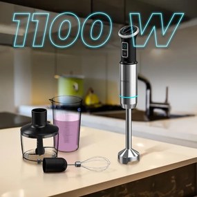 Varinha mágica Power Neutron 1100MAX Cream&Crush com potência máxima de 1100 W, tecnologia Crossblades com lâminas de 4 folhas com revestimento de tit