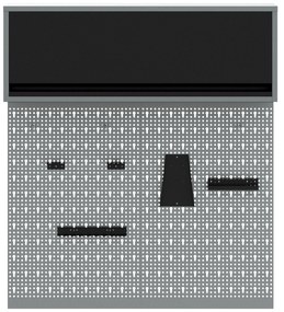 Conjunto de Armário de Ferramentas e Painel de Pegboard VidaXL em Meta