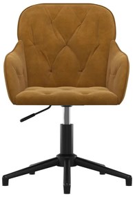 Cadeiras de jantar giratórias 2 pcs veludo castanho
