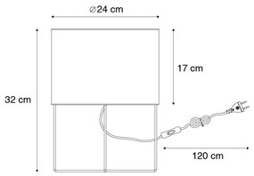Candeeiro de mesa moderno amarelo com dourado - Rosalina