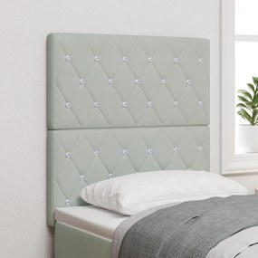 Cabeceira vidaXL com Botão de Cristal Tufted Cinza Claro 80 cm Veludo,