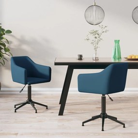 vidaXL Cadeiras de jantar giratórias 2 pcs veludo azul