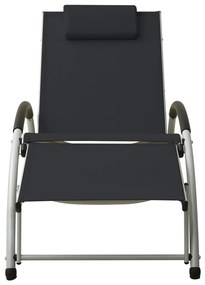 Espreguiçadeira com almofada textilene preto