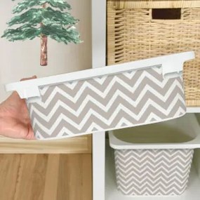 Autocolante para caixa IKEA TROFAST - Bege chevron (zig-zag)