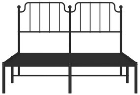 Estrutura de cama com cabeceira 140x190 cm metal preto
