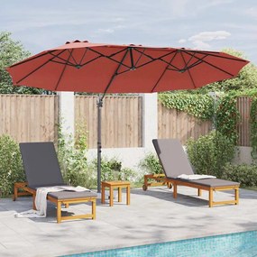 Guarda-sol cantilever de jardim com bloqueio Terracota Largo