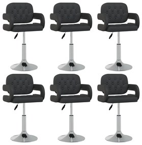 vidaXL Cadeiras de jantar giratórias 6 pcs couro artificial preto