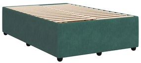 Cama boxspring com colchão 120x190 cm veludo verde-escuro