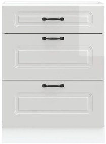 Armário de cozinha baixo Kalmar branco alto brilho