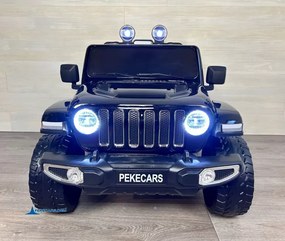 Jeep elétrico 12V 4x4 para crianças 1 a 6 anos Wrangler Rubicon Style rodas Borracha e controlo remoto Preto Metalizado