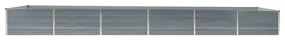 Canteiro elevado de jardim aço galvanizado 480x80x45cm cinzento