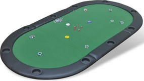 vidaXL Mesa tabuleiro de poker dobrável 10 jogadores verde