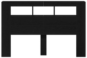 Cabeceira LED vidaXL Carvalho Preto 160x18,5x45 cm Madeira de Engenhar