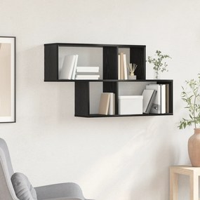 vidaXL Prateleira de Parede Carvalho Preto 100x20x53 cm Madeira Engenharia